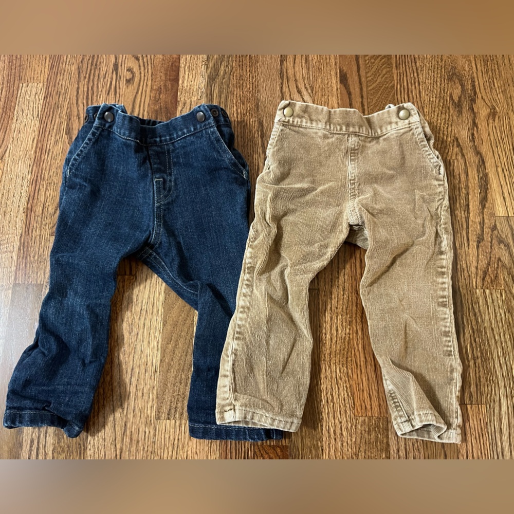 Project Pomona size 9-18 months cloth diaper jeans corduroy pants lot of 2